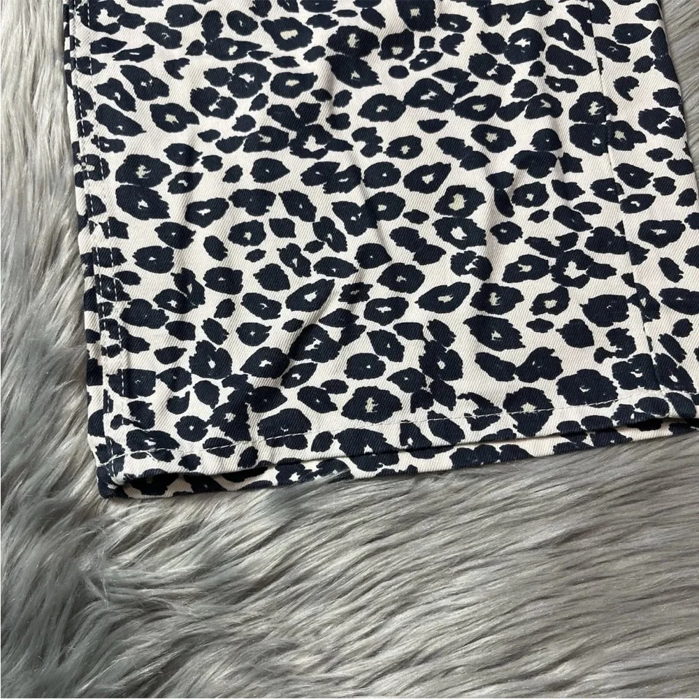 Zara Baggy Wide Leg Leopard Animal Print Jeans Cotton Size US 2
